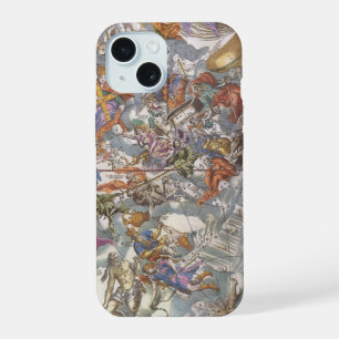 Antieke Astronomie, kaart van Christelijke sterren iPhone 15 Hoesje