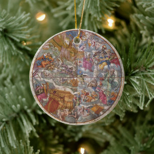 Antieke Astronomie, kaart van Christelijke sterren Keramisch Ornament