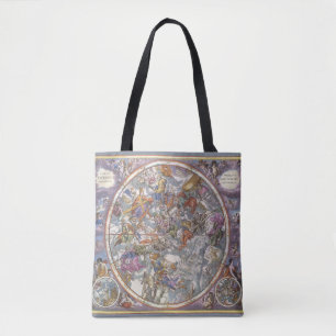 Antieke Astronomie, kaart van Christelijke sterren Tote Bag
