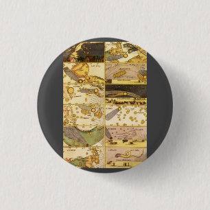 Antieke astronomie, oude sterrenbeelden sterren ronde button 3,2 cm