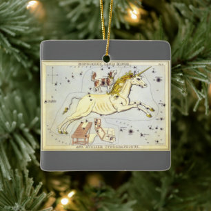 Antieke Astronomie, Sterrenbeeld Eenhoring Keramisch Ornament
