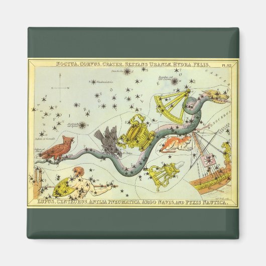 Antieke astronomie, sterrenbeeld waterslang magneet (Voorkant)