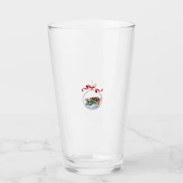 Antieke auto in een heldere kerstbal glas