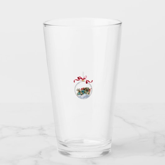 Antieke auto in een heldere kerstbal glas (Voorkant)