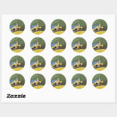 Antieke auto koplampen ronde sticker (Vel)