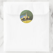 Antieke auto koplampen ronde sticker (Tas)