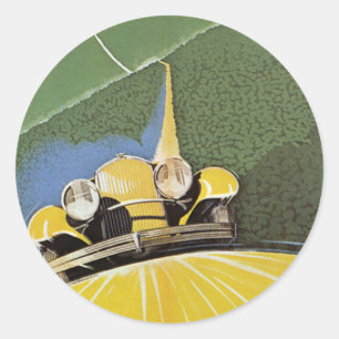 Antieke auto koplampen ronde sticker