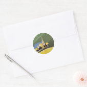 Antieke auto koplampen ronde sticker (Envelop)