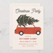 Antieke auto met kerstboom kaart (Voorkant / Achterkant)