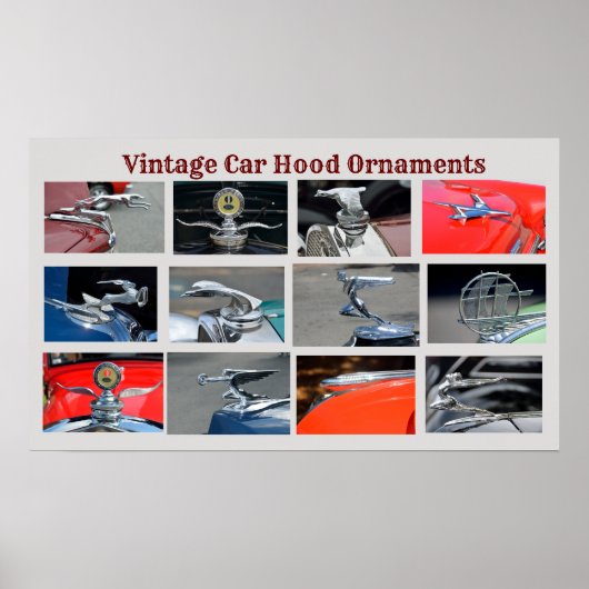 Antieke auto-motorkapornamenten poster (Voorkant)