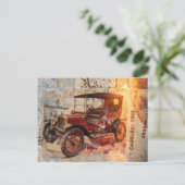 Antieke auto uit 1903 Collage Briefkaart (Staand voorkant)