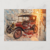 Antieke auto uit 1903 Collage Briefkaart (Voorkant)