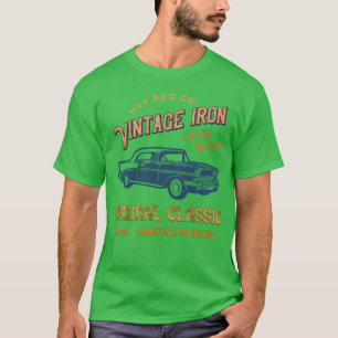 antieke autogarage ijzeren meisje familie vrienden t-shirt