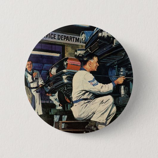 Antieke automechanieker, Autoreparatie Service Ronde Button 5,7 Cm (Voorkant)