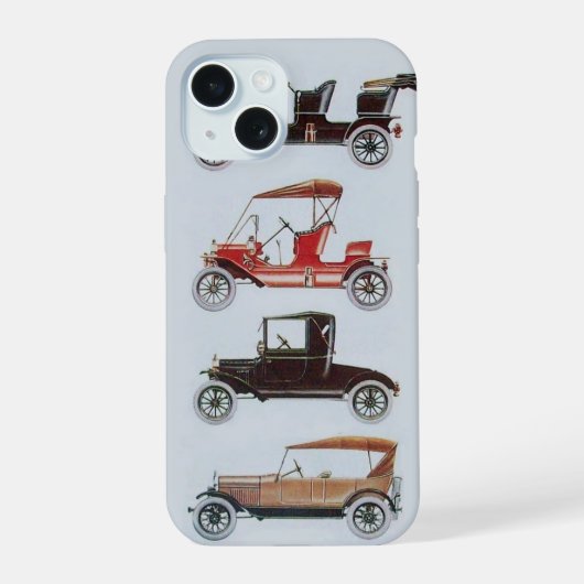 ANTIEKE AUTO'S MONOGRAM iPhone 15 CASE (Achterkant)