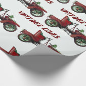 ANTIEKE AUTO'S Rood Zwart Wit Cadeaupapier (Hoek)