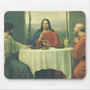 Antieke avondmaaltijd in Emmaus met Jezus Christus Muismat