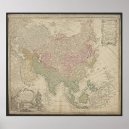 Antieke Aziëkaart 1744, Rusland Poster