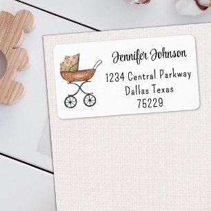Antieke Baby Buggy Boho Baby Shower Adres Etiket