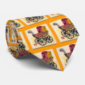 Antieke Baby Buggy Spelkaart Stropdas (Opgerold)
