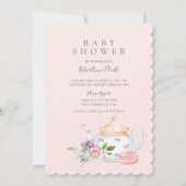 Antieke baby theepartij Franse Macaron & Bloemen Kaart (Voorkant)