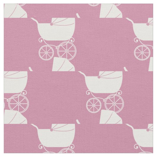 Antieke babykoets roze stof (Close Up)