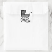 Antieke babywagen sticker (Tas)