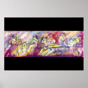 ANTIEKE BACCHANALE SCÈNE MET MUZIEK POSTER