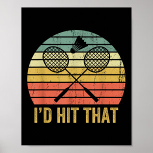 Antieke Badminton Grappige Retro Shuttle Vogeltje Poster