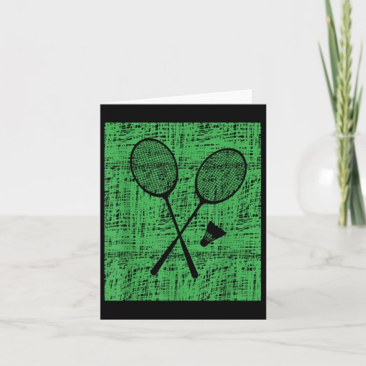 Antieke Badminton Rackets En Shuttle Kaart (Voorkant)