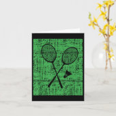 Antieke Badminton Rackets En Shuttle Kaart (Gele Bloem)
