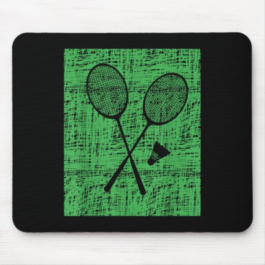 Antieke Badminton Rackets En Shuttle Muismat (Voorkant)