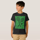 Antieke Badminton Rackets En Shuttle T-shirt (Voorkant volledig)