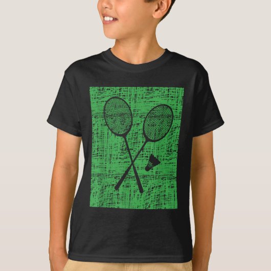 Antieke Badminton Rackets En Shuttle T-shirt (Voorkant)