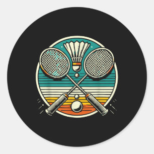 Antieke badmintonrackets Shuttle Gekruiste rackets Ronde Sticker