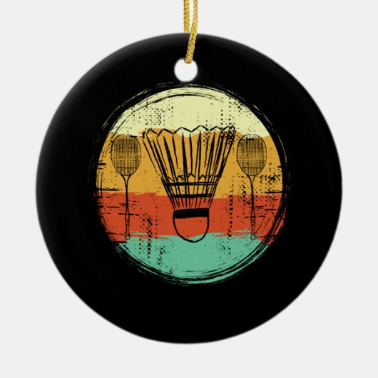 Antieke badmintonset keramisch ornament (Voorkant)