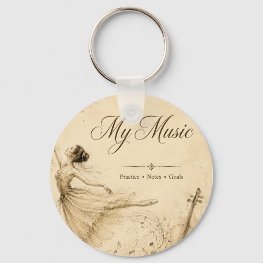 Antieke balletterie sleutelhanger (Voorkant)