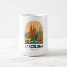 Antieke Barcelona Sagrada Familia koffiemok 