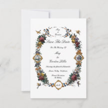 Antieke Barok Rococo Bloemrijke Cartouche Bruiloft
