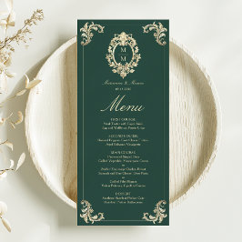 Antieke Barok Smaragdgroene Trouw Menu