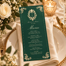 Antieke Barok Smaragdgroene Trouw Menu