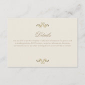 Antieke barokke gouden trouwdetails informatiekaartje (Voorkant)