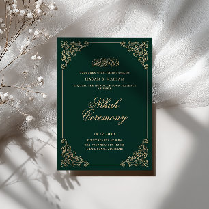 Antieke Barokke Lijst Smaragdgroene Nikah-ceremoni Kaart