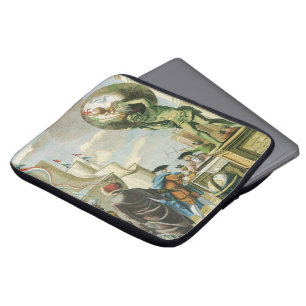 Antieke Barokke Tijdperk Atlas Frontispice Wereldb Laptop Sleeve