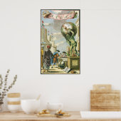 Antieke Barokke Tijdperk Atlas Frontispice Wereldb Poster (Keuken)
