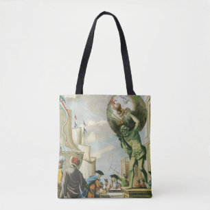Antieke Barokke Tijdperk Atlas Frontispice Wereldb Tote Bag