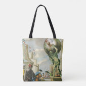 Antieke Barokke Tijdperk Atlas Frontispice Wereldb Tote Bag (Achterkant)