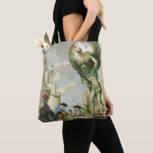 Antieke Barokke Tijdperk Atlas Frontispice Wereldb Tote Bag (Dichtbij)