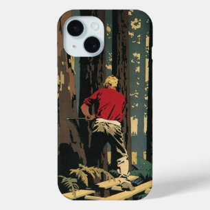 Antieke Bedrijfs-, Houtindustrie Rodewoud Woud iPhone 15 Case