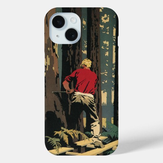 Antieke Bedrijfs-, Houtindustrie Rodewoud Woud Case-Mate iPhone Case (Achterkant)